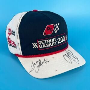 90s Detroit Gasket 200 Tracy Leslie 72 signed hat 1990s vintage